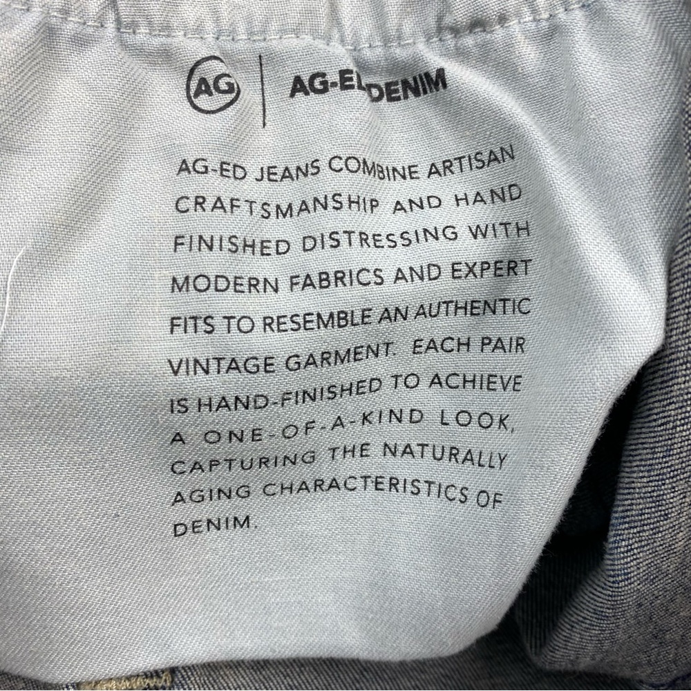 AG Denim Everett Men's Jeans Size 34 x 33 Blue Denim Slim Straight Stretch NEW - Picture 12 of 14